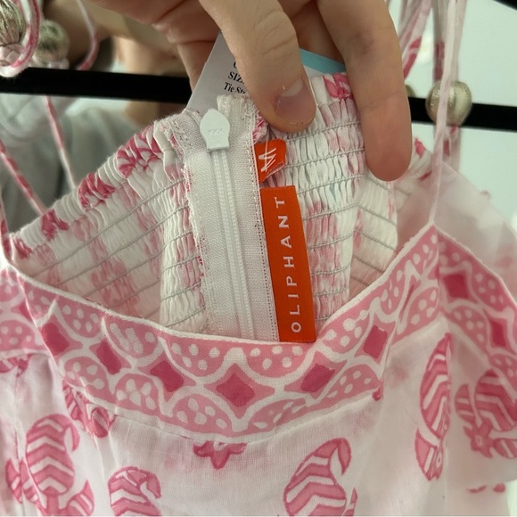 NWT Oliphant TIE STRAP MIDI- JAIPUR PINK MIDI dress Floral - Picture 8 of 10